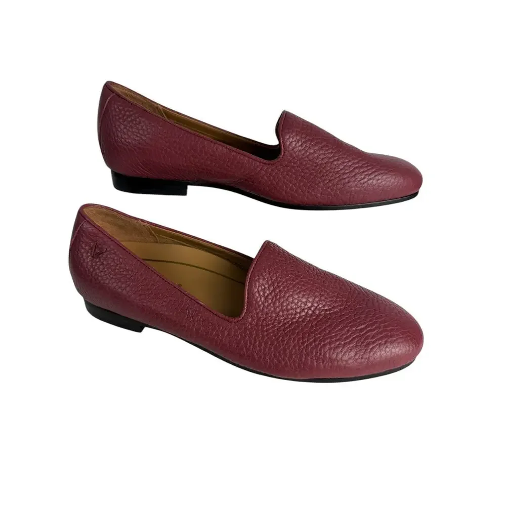 Vionic Willa Womens‎ Sz 5 Slip-on Maroon Pebble Leather Shoe NWOB
